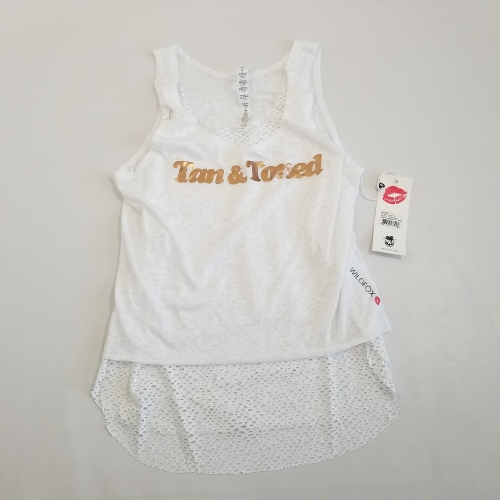 Wildfox Loungewear Tan & Toned Lala Tank Small NWT